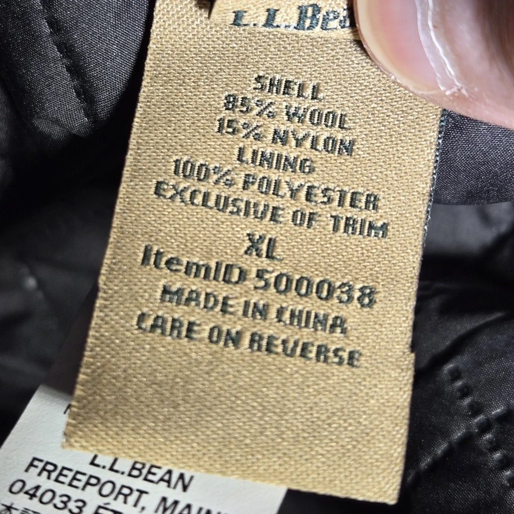 LL Bean Maine‎ Guide Wool Cap Adults XL PrimaLoft Plaid Ear Flaps Gray Red